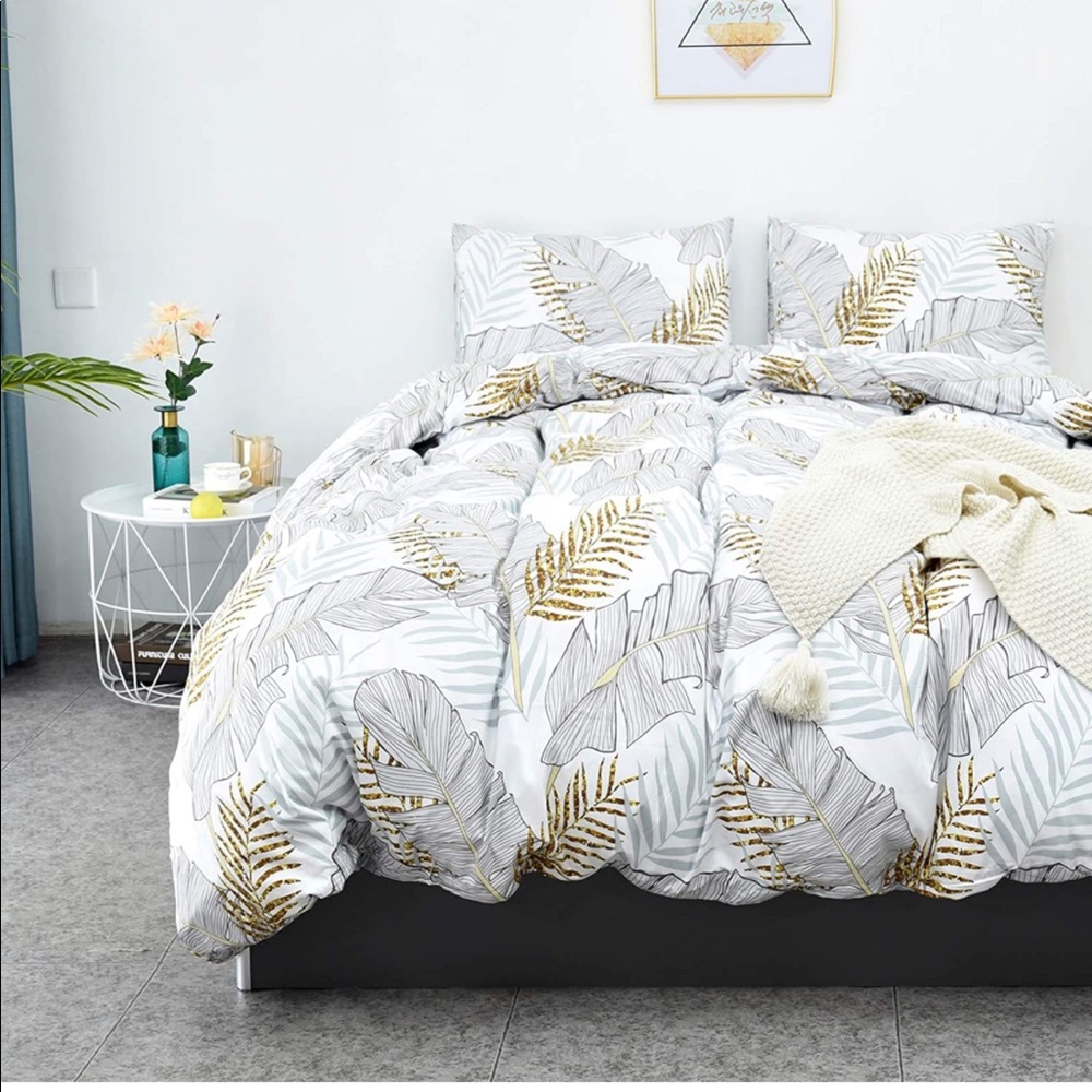 COPY - LHKIS Duvet Cover King, White Floral Bohemian Duvet Cover Set.